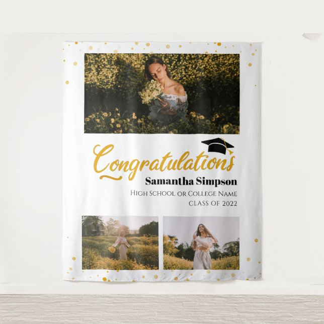 Tenture 3e année Photos Collage Graduation 2025 (Devant)