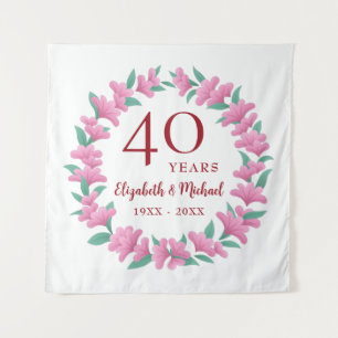Tenture 40e anniversaire Ruby Floral Rose Flower Wreath