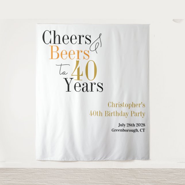 Tenture 40e anniversaire Soeurs Bières Minimal Contexte (Devant)