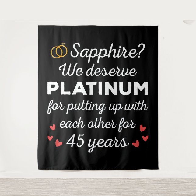 Tenture 45e anniversaire du Mariage I - Sapphire Funny Cou (Devant)