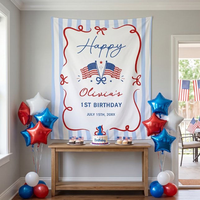 Tenture 4 juillet anniversaire thème patriotique (Créateur téléchargé)
