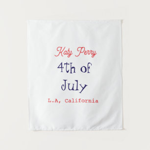Tenture 4 juillet jour de l'indépendance nom ville pa bleu