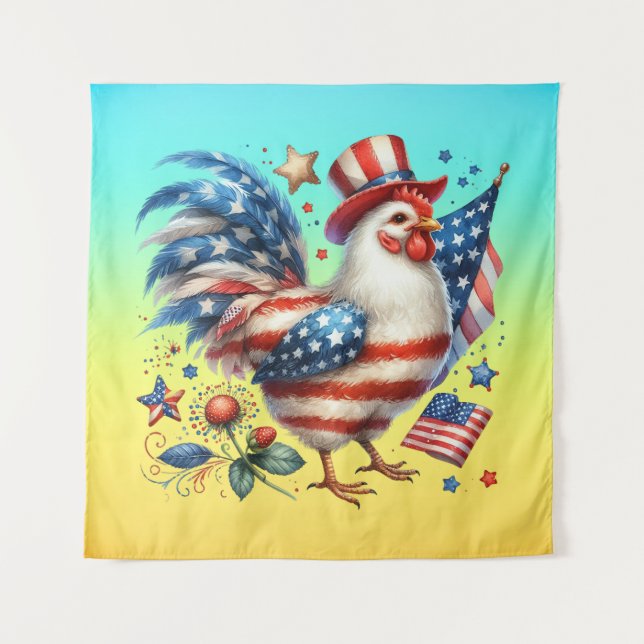 Tenture 4 juillet Poulet Clipart-61531 (Devant)
