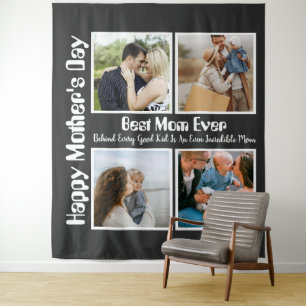 Tenture 4 photos montage Meilleure maman qui soit