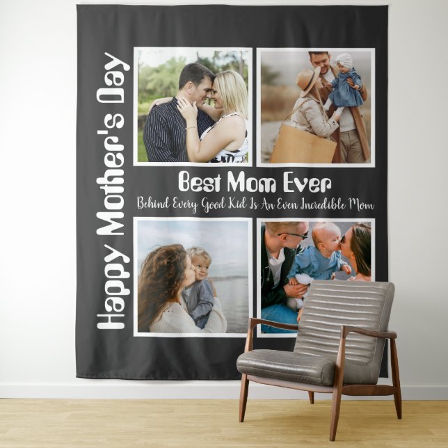 Tenture 4 photos montage Meilleure maman qui soit (En situation)