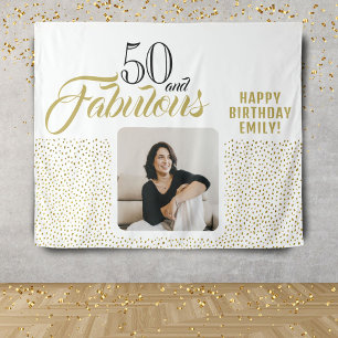 Tenture 50 ans et Fabuleux Paillettes Dorées Photo 50e Ann