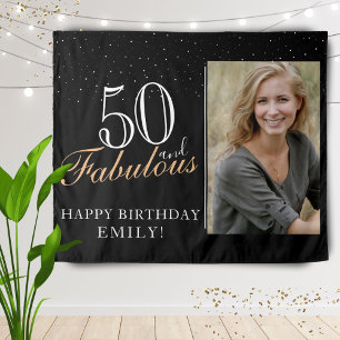 Tenture 50 ans et Fabuleux Photo moderne noire pour 50e an