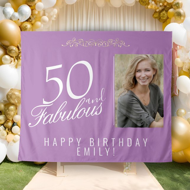 Tenture 50 et fabuleux 50e anniversaire Photo fond (Créateur téléchargé)