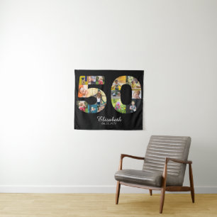 Tenture 50e anniversaire Créez votre propre photo multipho