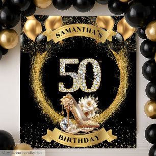 Tenture 50ème Anniversaire en tendance Numéros de Diamants