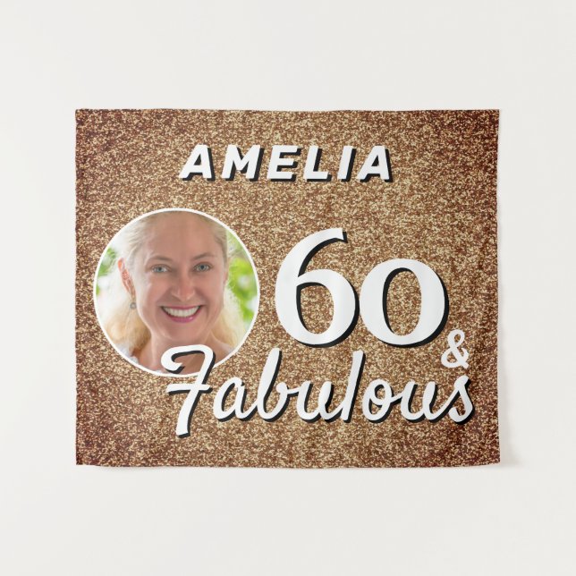 Tenture 60 et Fabulous Gold Parties scintillant 60e annive (Devant (Horizontal))