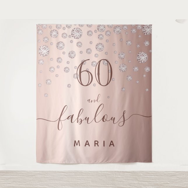 Tenture 60 fabuleux rose gold diamants glamour anniversair (Devant)
