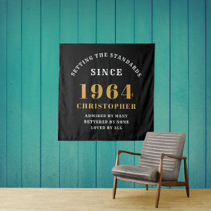 Tenture 60e anniversaire 1964 Elégant Black Gold Chic