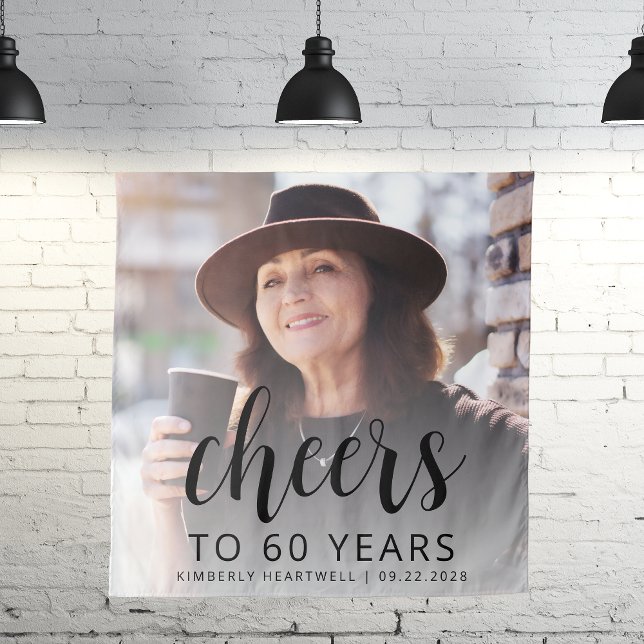 Tenture 60e anniversaire de la fête Photo Black Script Che (Créateur téléchargé)