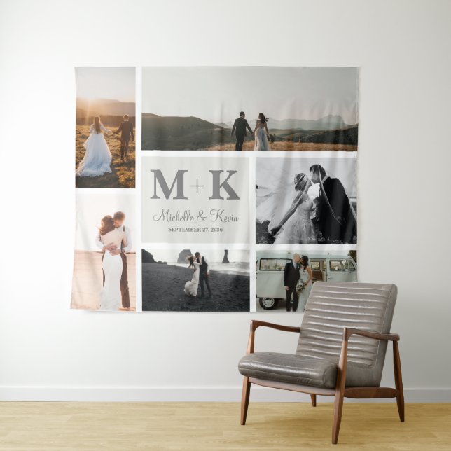 Tenture 6 Photo Mariage Collage Jeunes Mariés (En situation (horizontale))