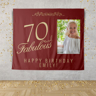 Tenture 70 et fabuleux ornement Anniversaire photo fond