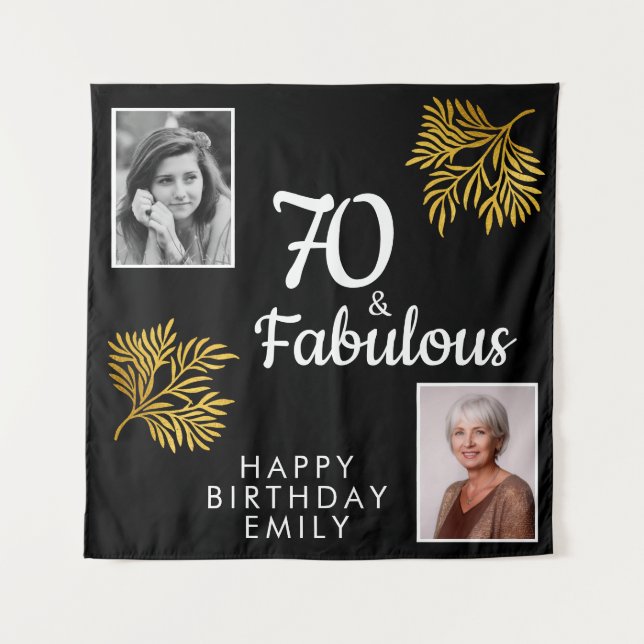 Tenture 70 et Fabulous Gold Foliage 2 Photo Anniversaire (Devant)
