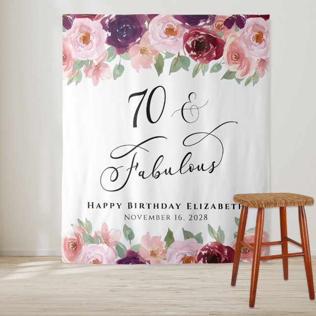 Tenture 70 Fantastique Aquarelle Florale Fête d'anniversai (Créateur téléchargé)