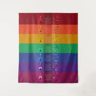 Tenture 7 Chakra Yoga Poses & Affirmations Tapestry - 87