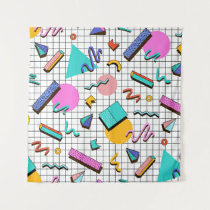 Tenture 80s À damiers lumineux : Vintage Géométrique.