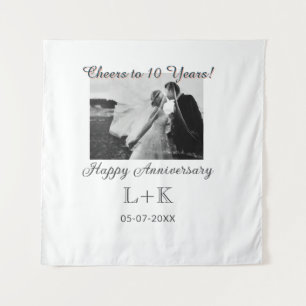 Tenture À 10 ans de mariage joyeux anniversaire ajoutez un