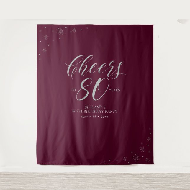 Tenture À 80 ans Silve & Red fête son 80e anniversaire (Devant)