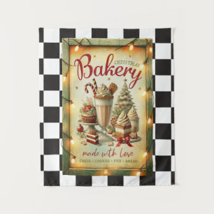 Tenture À damiers moderne Rustic Chirstmas boulangerie