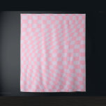 Tenture à damiers Motif Lilac Pink Check Checkerboard<br><div class="desc">à damiers motif - chèque lilas et rose tordu / damier ondulé et déformé.</div>