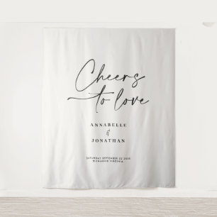 Tenture À l'amour crème moderne noir mariage minimaliste