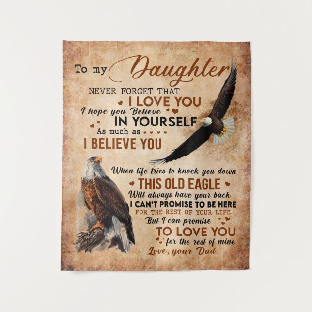 Tenture À Mon Don Fille, Papa Et Fille, Aigle Aigle (Devant)