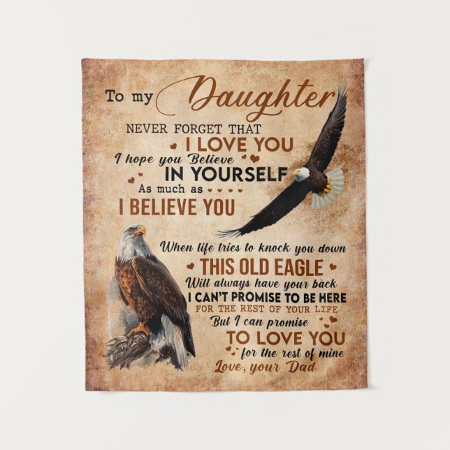 Tenture À Mon Don Fille, Papa Et Fille, Aigle Aigle (Devant)