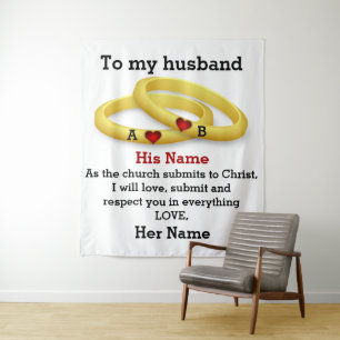 Tenture À mon mari pour lui anneau de couple de mariage mo
