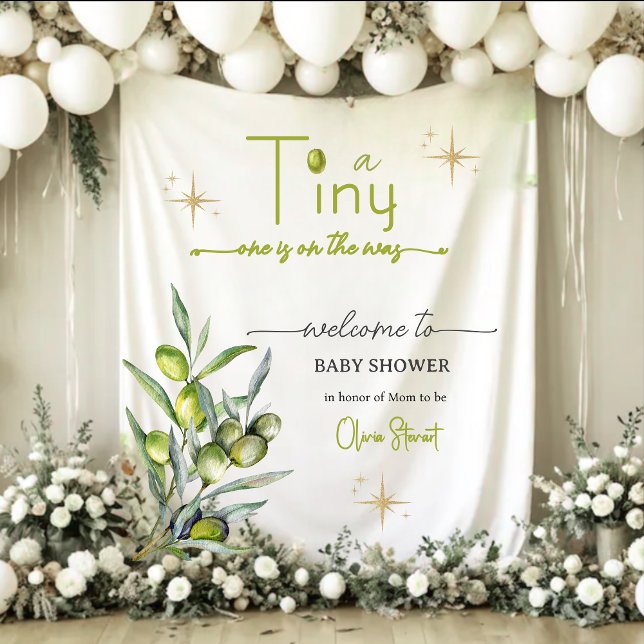 Tenture A tiny one is on the way panneau de bienvenue (Créateur téléchargé)