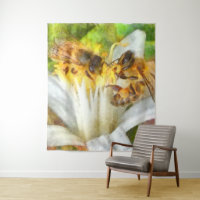 Abeilles De Miel Sur L'Aquarelle De Fleur De Citro