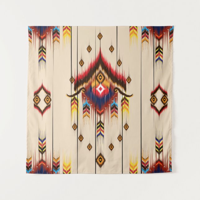 Tenture Abstract ethnic geometric pattern, Ikat geometric  (Devant)
