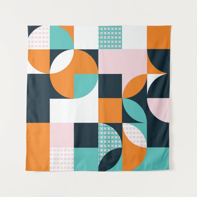 Tenture Abstract geometric background with squares,triangl (Devant)