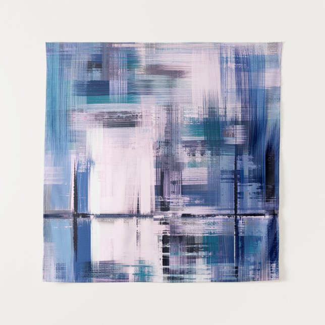 Tenture Abstract oil painting on canvas, hand drawn artwor (Devant)