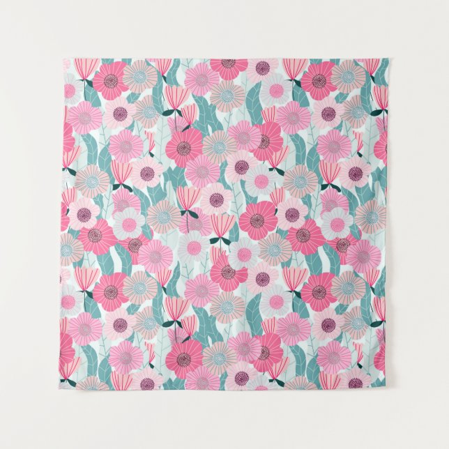 Tenture Abstract pastel floral pattern. Beautiful pink flo (Devant)