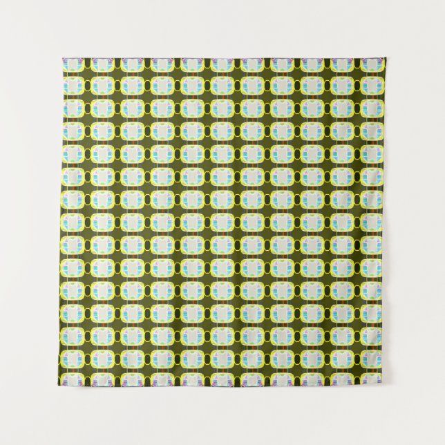 Tenture abstract texture, colorful gingham pattern, modern (Devant)