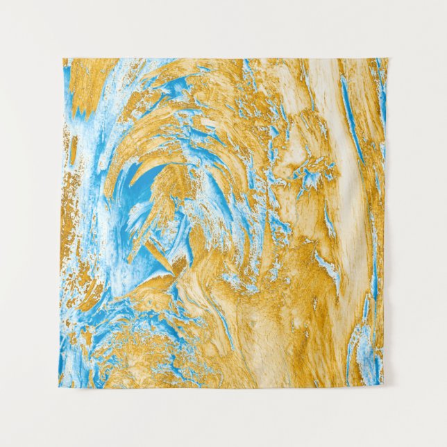 Tenture Abstraction : image aux belles couleurs, en bleu d (Devant)