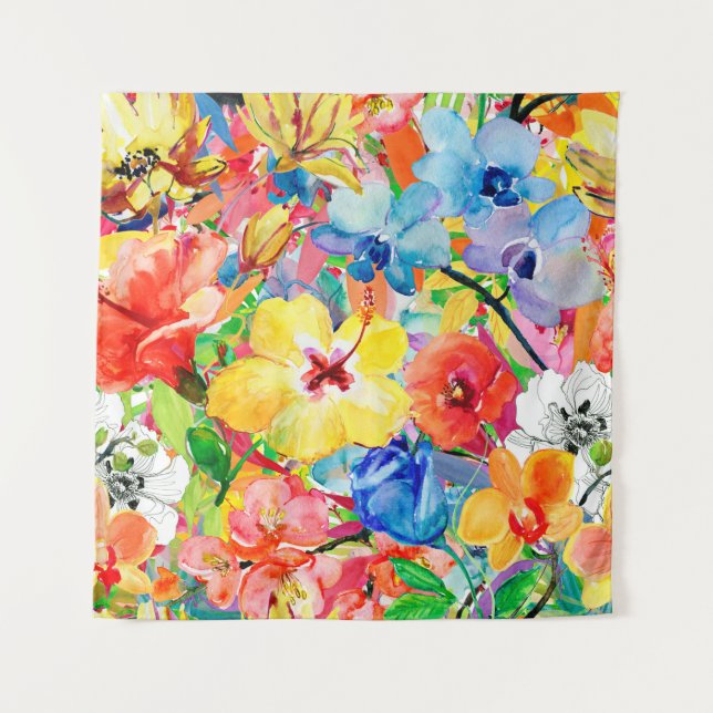 Tenture Abstrait aquarelle peint à la main arrière - plan  (Devant)