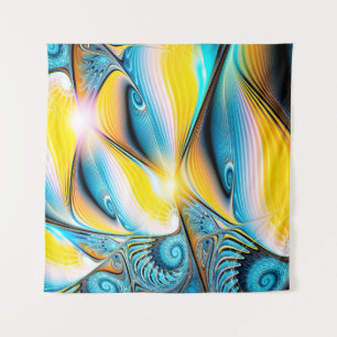 Tenture Abstrait artistique doré et bleu lumière moderne r