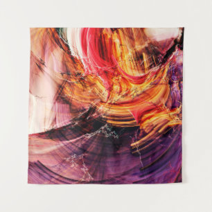 Tenture Abstrait beau violet, rouge et jaune brillant c