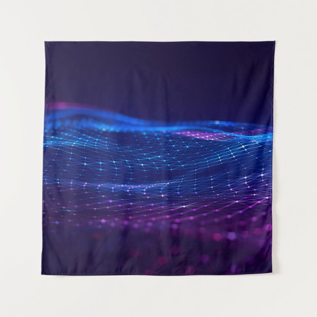 Tenture Abstrait espace polygonal bas poly foncé arrière - (Devant)