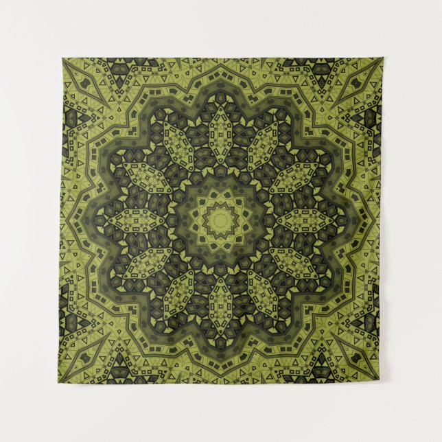 Tenture Abstrait folk mandala ethno traditionnel ornementa (Devant)