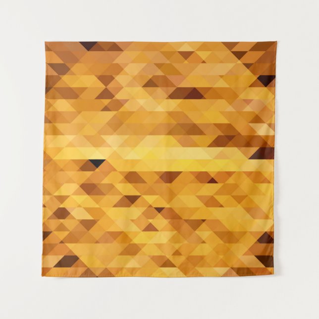 Tenture Abstrait jaune orange mosaïque numérique polygonal (Devant)