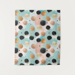 Tenture Abstrait moderne Brushstroke & Polka Dot Motif