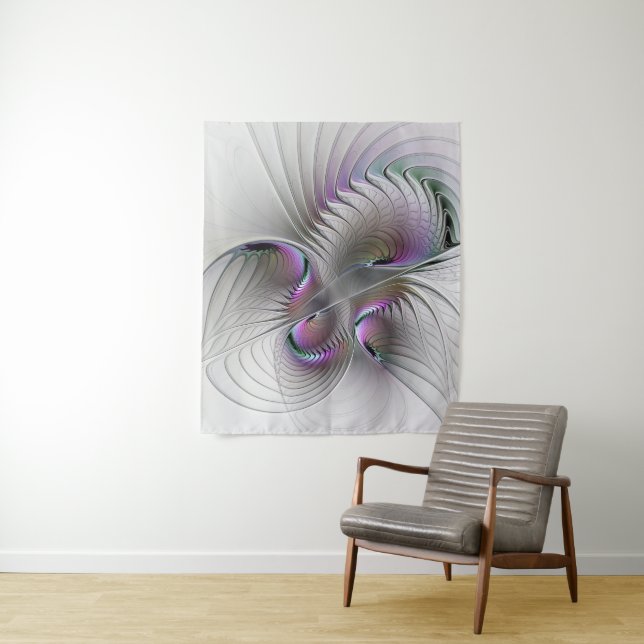 Tenture Abstrait moderne Shy Imaginaire Figure Fractal Art (En situation)