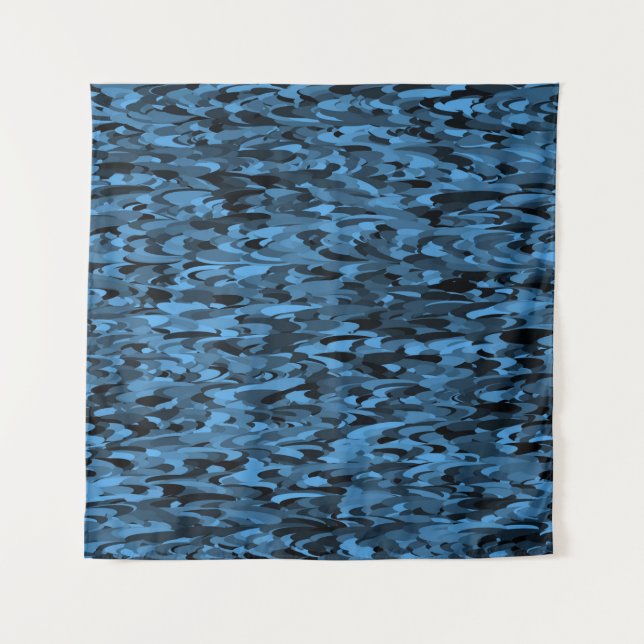 Tenture Abstrait Motif bleu noir (Devant)