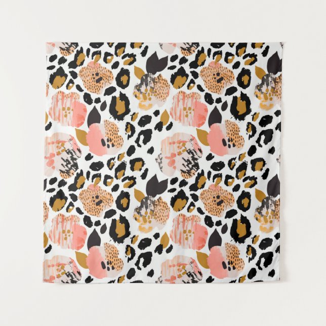 Tenture Abstrait motif sans soudure fleurie : fleurs avec  (Devant)